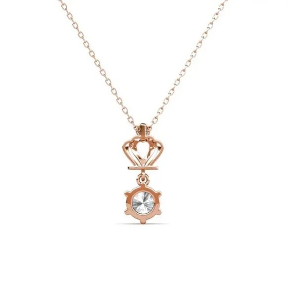 Certified 1ct. t.w. Diamond Moissanite Crown Necklace NEW - Picture 3 of 7